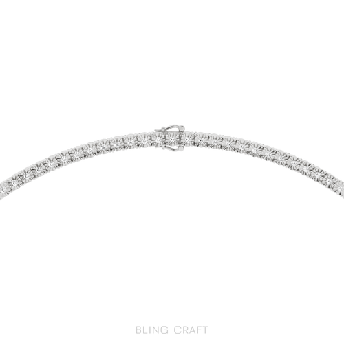 Juego milagroso collar tenis moissanita real redondo de 1,93 quilates chapado en oro de 14 k - Imagen 2 de 18