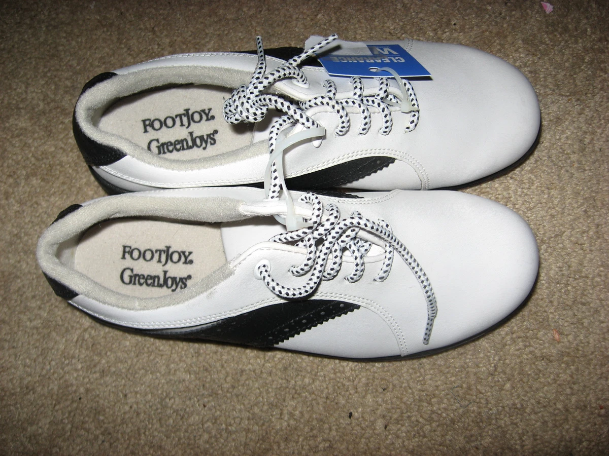 Womens NWT White wBlack FOOTJOY GREENJOY Golf Shoes 6 M eBay