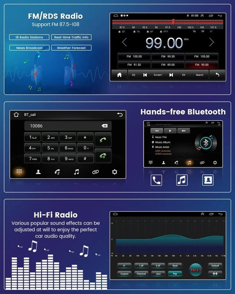 9" CarPlay Android 15 Autoradio GPS Navi RDS BT Für VW T5 Transporter Multivan - Bild 4 von 4