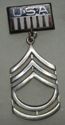 US Army / AAC pinback 2-piece WW2 Sweetheart Pin TECHNICAL SERGEANT SGT ...