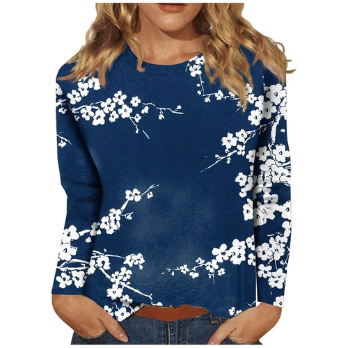 Ladies Casual Loose Long Sleeve Tee T Shirts Womens Boho Tops Blouse Size S-5XL - Foto 37 di 47