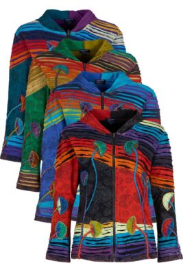 Hoodie Razorcut Mushroom Jacke Zipfel Kapuze Nepal Goa Pixi 36 38 40 42 44 46