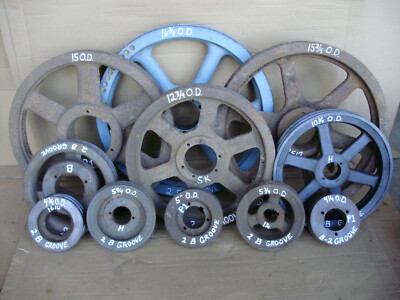 B or 5L V-Belt 2 B Groove Pulleys / Sheaves, Shaft Mount Bushing / Straight Bore