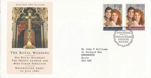 Prince Andrew Fergie Royal Wedding GB RM FDC London SW1 1986 (109454)