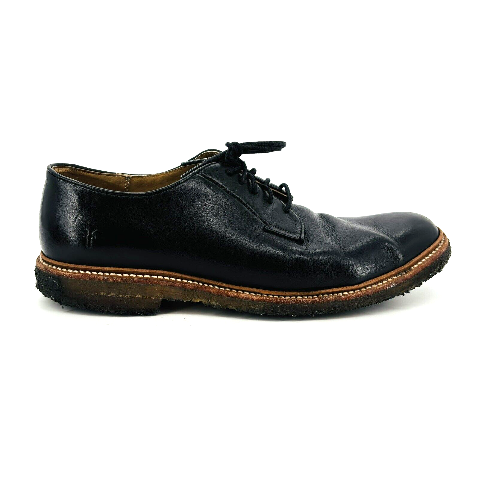 SAOLA Scarpe derby uomo 11 5 D Frye James suola crepe 84608 pelle nera punta liscia
