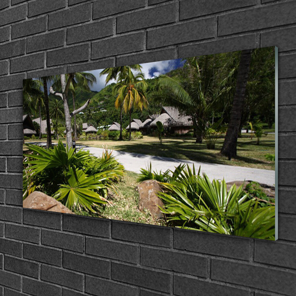 Image sur Verre Palmiers Tulup 100x50 : Tableau de Luxe aux Finitions Polies