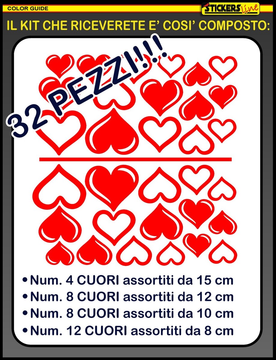 JINTORA Adesivi Auto I Love Heart - Amo Con Il Cuore 15 Cm - I