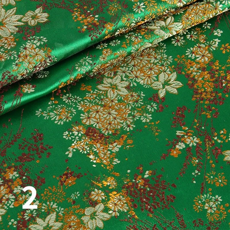 Kunstseide Satin Stoff Handwerk Brokat Damast Bestickt Geblümt Kleid 75 100cm - Bild 4 von 4