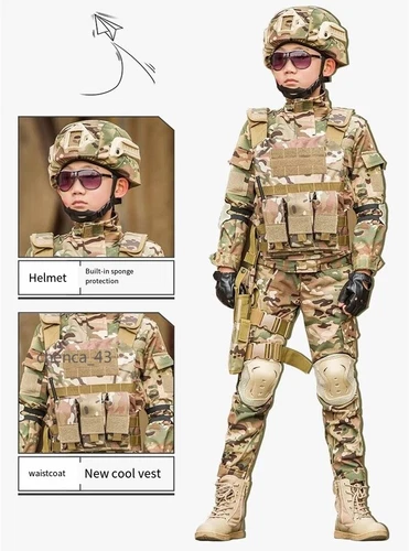 Children's Camouflage Suit Special Forces Summer Camp Military Training Uniform - Picture 9 of 32