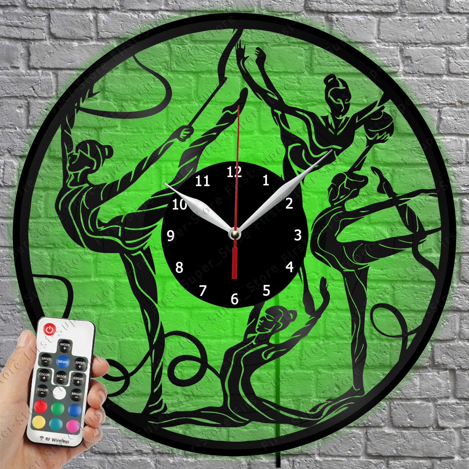 Artistic Gymnastics LED Vinyl Record Wall Clock with Light 1406-image