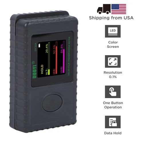 Solar Film Transmission Power Meter VLT IR UV Automative Rejection Rate Tester 