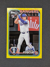 2024 Topps Update Series Yellow #US296 Justin Foscue RC Texas Rangers