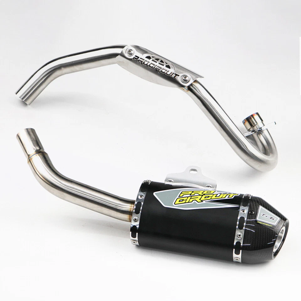 PIPE EXHAUST MUFFLER RACING CARBON BLACK FULL SYSTEM FOR KAWASAKI KLX110 KLX110L - Image 3 of 4