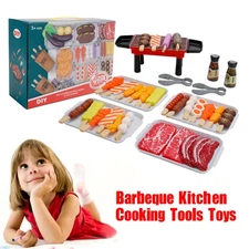 🎄36Pcs BBQ Pretend Play Food Toy Grill Set Barbeque Kitchen Cooking Tools Toys