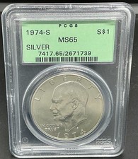 1974-S Eisenhower Dollar PCGS MS65 Silver &mdash; Gem Uncirculated &mdash; 40% Silver