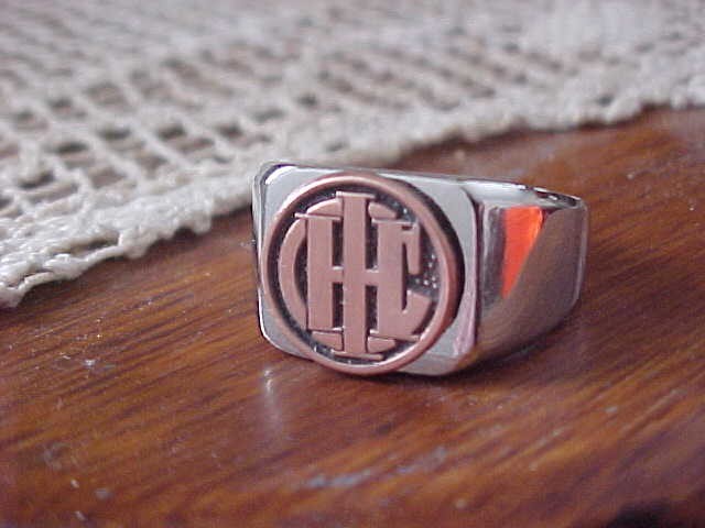 International Harvester IHC Chrome Ring Size #12 NOS Unique Logo Hi-Quality