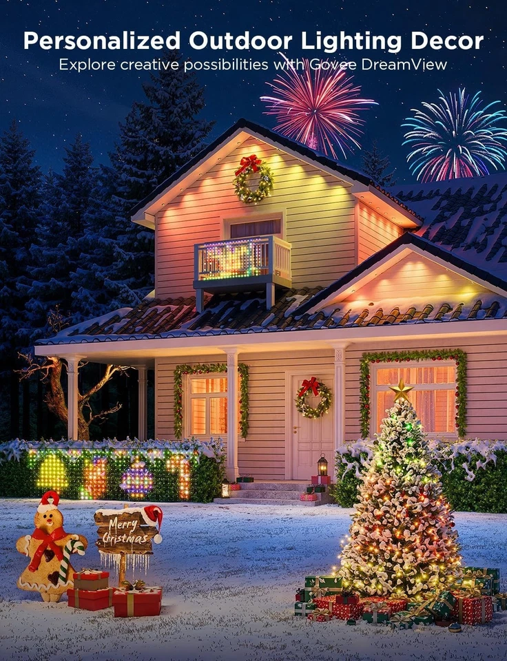 Govee Outdoor Net Lights, 2.8*9.4ft with RGBIC and DIY Functions, 480 LEDs - Image 3 of 4