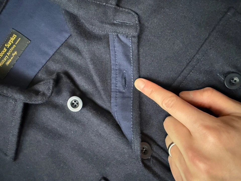 RARE East Harbour Surplus Moab Military Overshirt Jacket CPO Navy Blue 48 Italy - Image 4 of 4