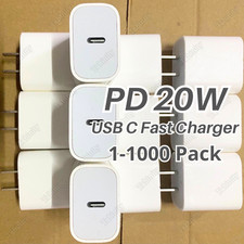 Bulk Lot 20W Fast Charger USB C Type C Adapter Block For iPhone iPad Pro Android