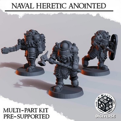 Marine Ketzer gesalbter Graben Miniaturen Grimdark Diceverse Resin 32mm Set
