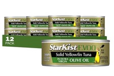 Solid Yellowfin Tuna in Extra Virgin Olive Oil - 4.5 oz Can, Pack of 12-USA