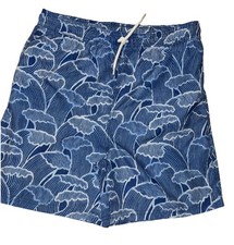 Janie And Jack Boy Size 16 Swim Suit Blue Wave Print UPV 50 Recycled Fabric New