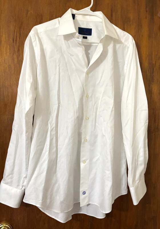 David Donahue  White Dress Shirt Mens 16.5 34/35 Slim,  Excellent condition