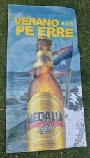 Puerto Rico Cerveza Medalla Light Beer Original Banner  47"x24" Verano A Lo 🇵🇷
