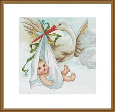Creative Сross Stitch Embroidery Kit "A gift from a stork" Nova Sloboda