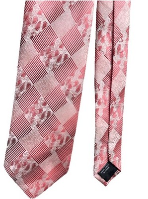Herrenkrawatte Stacey Adams 100 % Mikrofaser rosa bunt geometrisch Vintage gemustert