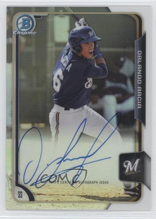 2015 Bowman Chrome Prospects Refractor 471/499 Orlando Arcia #BCAP-OA Auto 4k8