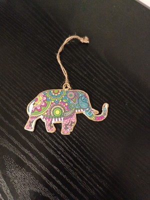 Glücklicher Elefant Metall bemalt Auto Deko