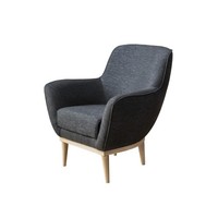 Grauer Exklusiver Textil Sessel Polster MöBel Einsitzer Wohnzimmer