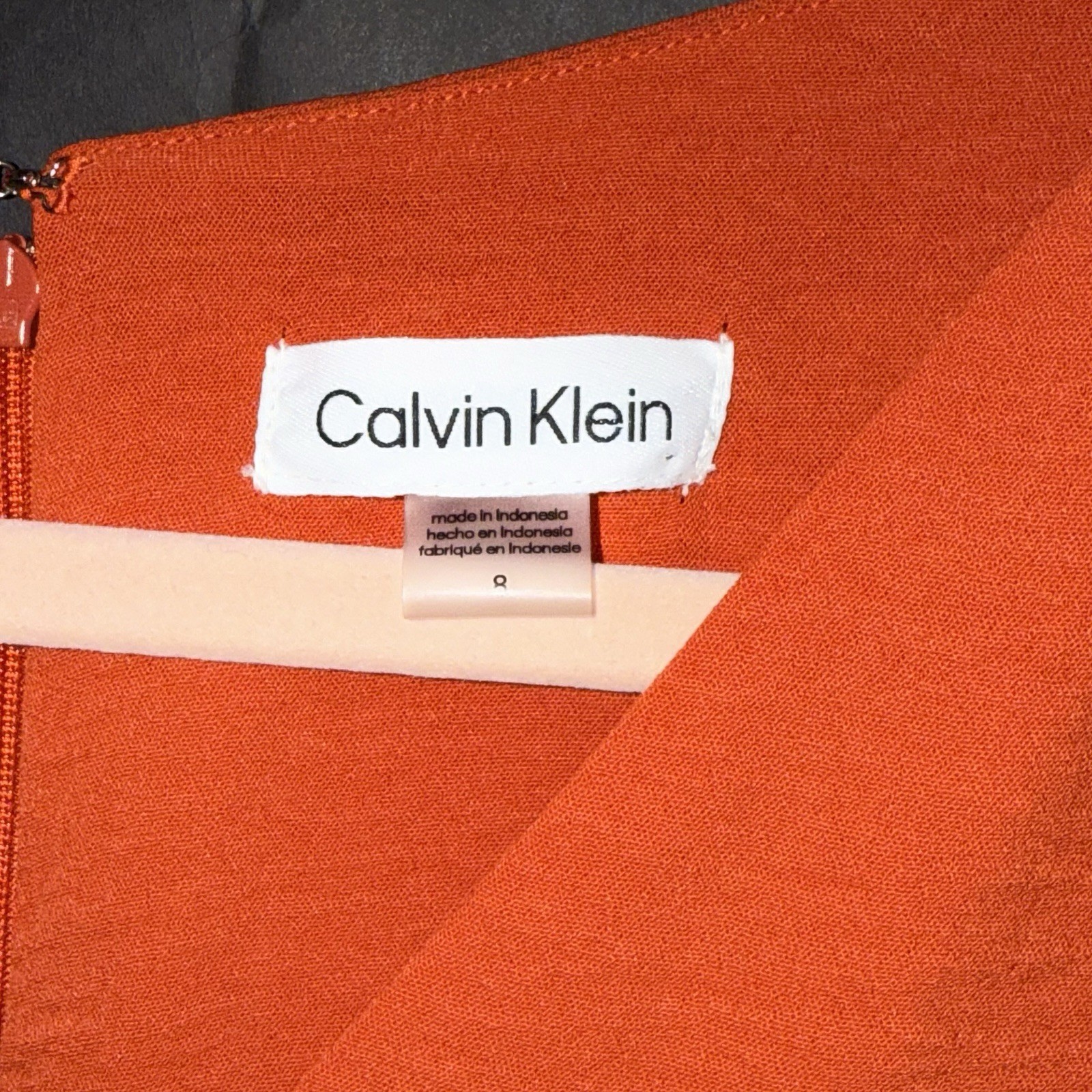 NEW! Calvin Klein Women's 8 Sleeveless Belted Commuter Jumpsuit Orange MSRP $139 thumbnail 7