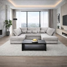 New U Shape Sofa L Shape Sale  Price Corner Fabric Kensington Mink