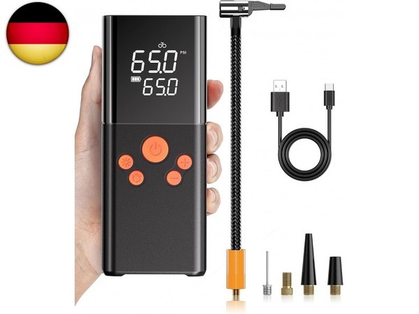 Tragbar Fahrrad Elektrische Luftpumpe, 150PSI (10,3 Bar) 6000Mah Elektrische-image