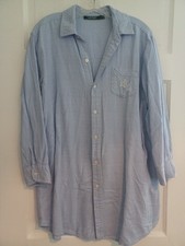 Lauren Ralph Lauren blue plaid lightweight flannel nightshirt womens L sleepwear