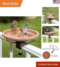 Rust-Proof 12-Inch Bird Bath with Adjustable Clamp - Ideal for Any Garden