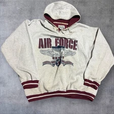 Vintage Air Force Hoodie Mens XL Gear For Sports Gray Thrashed Pullover