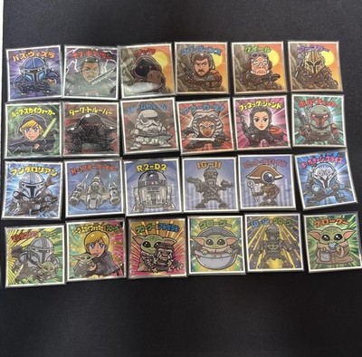 Star Wars The Mandalorian & Grogu × Bikkuriman Sticker Komplettsatz 24 Typen Jp