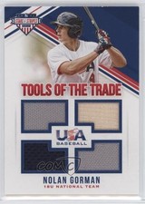 2018 USA Baseball Stars & Stripes Tools of the Trade /299 Nolan Gorman #42 e3v