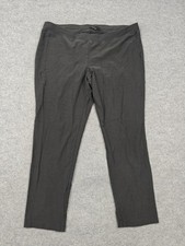Eileen Fisher Pants Womens L Gray Knit Slim Pull On Stretch Dress Career USA