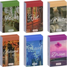 Washi Stickers, 6 Sets 300 Pcs Aesthetic Sticker Book for DIY Journaling, Journa