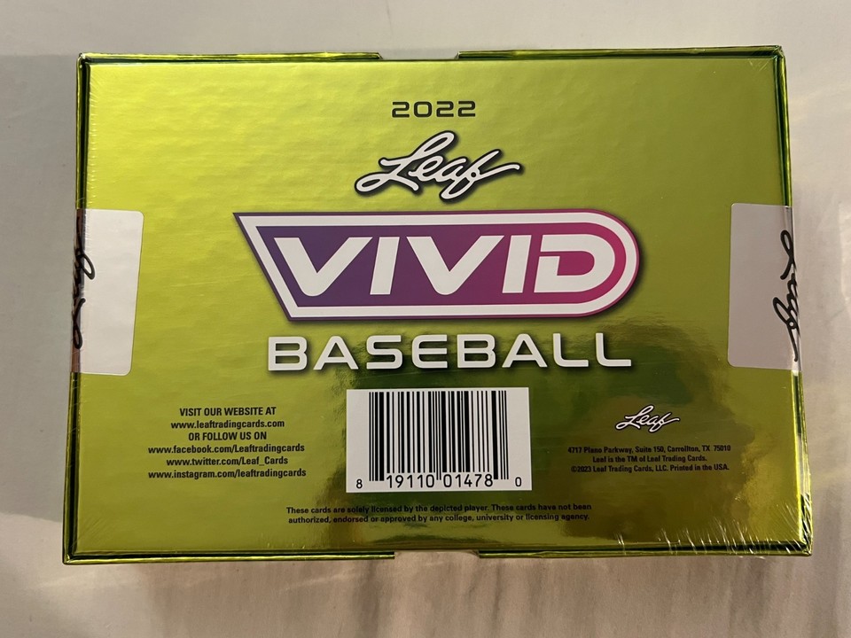 2022 Leaf Vivid Baseball Factory Sealed Hobby Box - 6 autos per box | eBay