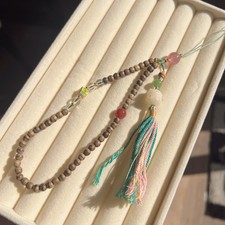 Beautiful Designed Natural Agarwood And Other Gemstones Phone Charm Or Bag Charm