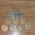 10-WHEAT PENNIES -1942, 43, 46, 47, 1948 P D mint WITH 2 STEEL