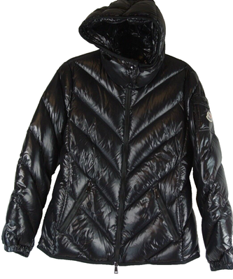 NEW Moncler Brouel Chevron Puffer Jacket in Black SZ 2 #DC418 | eBay