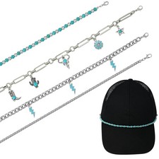 COGCHARGER 4Pcs Trucker Hat Chains Western 11.5 inches, cowboy style 