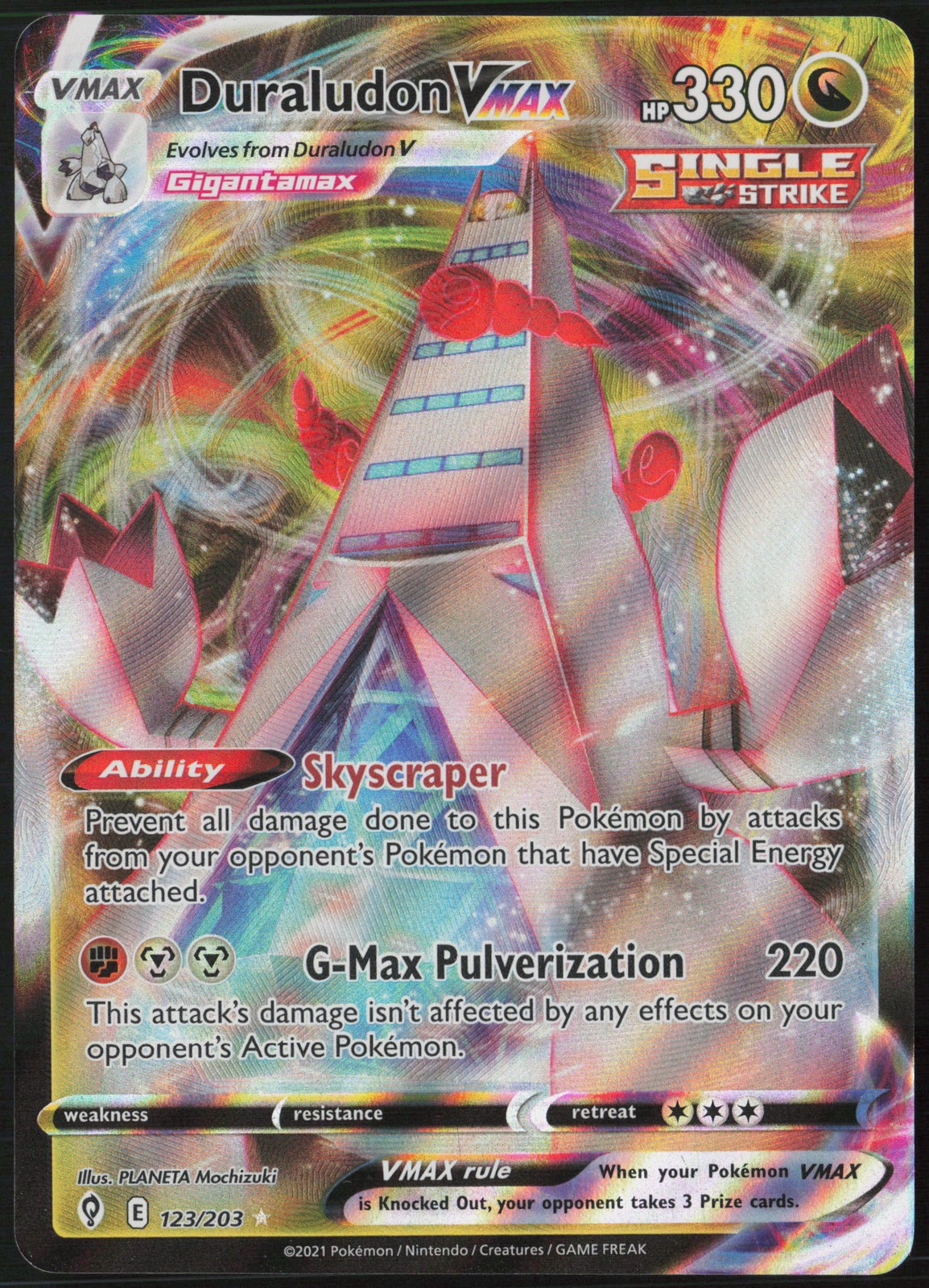 Duraludon VMAX 123/203 SWSH07: Evolving Skies Ultra Rare Holofoil EN Pokemon NM
