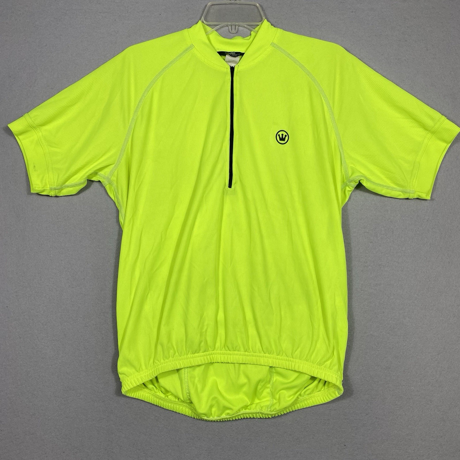 CANARI Cycling Jersey Mens Size Medium Bicycle Neon Yellow Made in USA